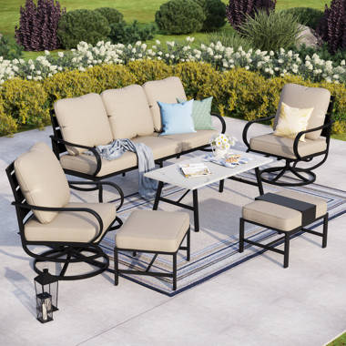 Lark Manor Torpoint 6 Person Outdoor Seating Group with Cushions